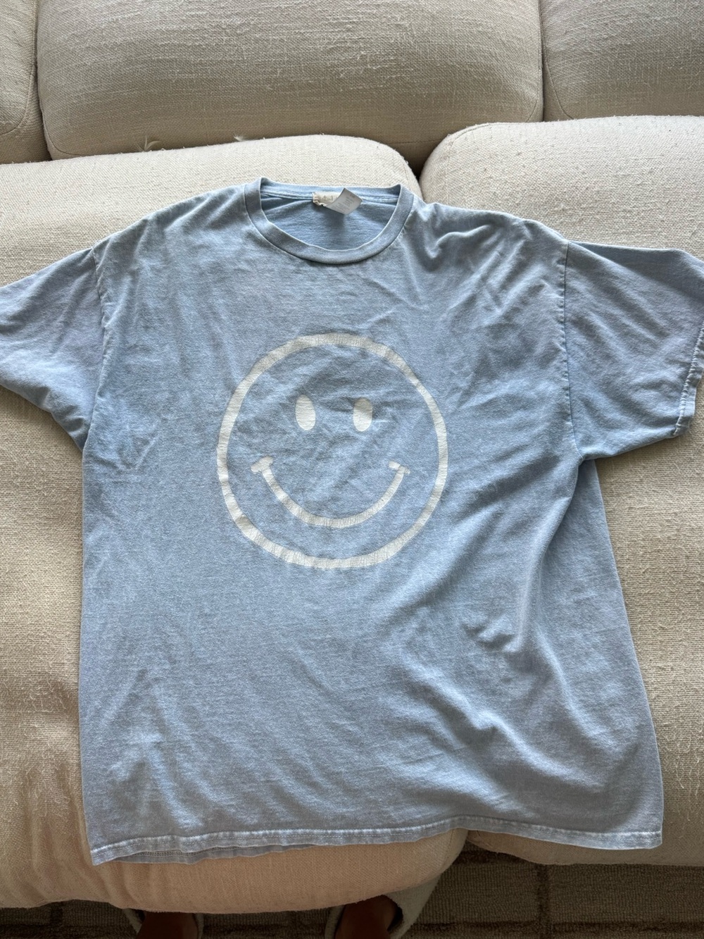 Altar’d State Light Blue Smiley Face Graphic Tee